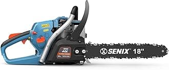 SENIX 18" Gas Chainsaw 49cc Gas Powered Chainsaws, Cordless Chain Saw for Wood Cutting and Tree Trimming, Loop Handle, CS4QL-L1