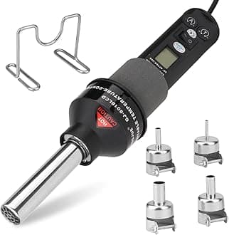 Rongon Heat Gun for Shrink Tubing, Hot Air Rework Station, 110V 200W LCD Heating Soldering Hot Air Gun, Adjustable Heatgun for Crafts, Shrink Wrap, Electronics, Resin, Wire