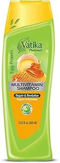 Dabur Vatika Naturals Egg Protein Shampoo – Strengthening & Revitalizing Cleanser with Protein Power – Nourishes & Repairs Dry, Weak & Damaged Hair – Supports Stronger, Smoother Strands – 400ml Bottle