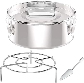 Flan Mold with Lid, Stainless Steel Flan Pan for Instant Pot 6QT(3QT, 8QT Avail) - Flanera Flan Maker Come with Rack and Spatula