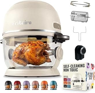 Non-Toxic Air Fryer - 5 Quart Glass with 360 Visibility, Self-Cleaning, Vortex 400 F, BPA Free, Teflon Free, 6 Functions