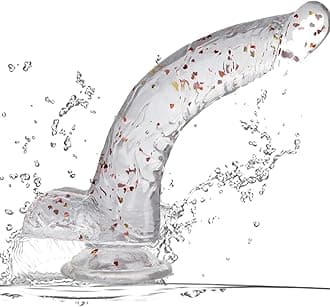 BGMKE Deep Tissue Massage 7.8'' Exquisite Item with Powerful Suction Cups Toy for Women and Couples Beginners (Transparent)