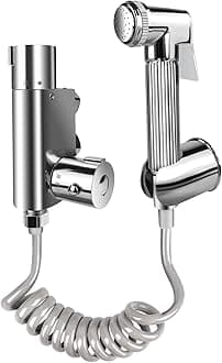 Bidet Shattaf Douche Spray Multi Use Chrome Hygienic Toilet Shower Thermostatic Mixer Valve Handheld Muslim Bidet, 38℃ Safe Lock for Personal Hygiene,Pet Bath,Washing Car, Water Flower