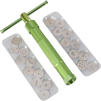 Vicloon Clay Extruder, Stainless Steel Sugar Paste Extruder Cutter Decorating Tool with 20 Tips for Fondant,Cake and Clay
