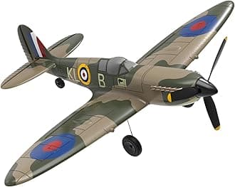 volantexrc RC Aeroplane Spitefire PNP Version Battery-Free Trainsmitter with 6-Axis Gyro Stabilizer and One-Touch Aerobic Function Easy to Fly for Beginners (761-12 PNP)