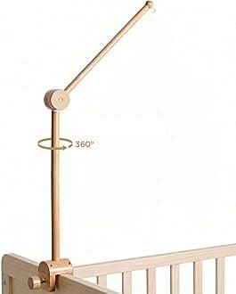 let's make Baby Crib Mobile Arm - Wooden Baby Mobile Crib Holder Height Adjustable for Hanging Baby Crib Attachment for Nursery Decor
