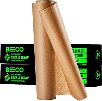 Eco-Friendly Premium Baking & Wrapping Paper | 40 Mtrs |11" x 20 Mtrs Roll (Pack of 2) |Chemical Free Parchment & Cooking Paper | 100% Bamboo Pulp