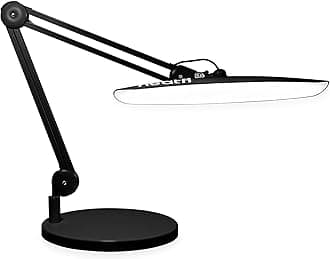 Neatfi XL 2200 Lumens 24W LED Desk Lamp - 4-Level Dimmable Task Light | Home Office, Crafts & Workbench | 20-Inch Wide Head (Black, Non-CCT with Base)
