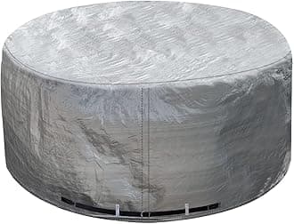 UCEDER Round Hot Tub Cover 170G Polyethylene Spa Cover Waterproof and UV Protection Hot Tub Sun Shield (83"(D) x35(H), Silver)