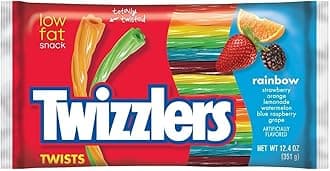 TwizzlersRainbow Twists - Assorted Sweets, Candy Sticks, Fruit Treats, 351g