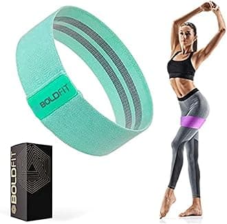 Boldfit Fabric Resistance Band - Loop Hip Band for Women & Men for Hip, Legs, Stretching, Toning Workout. Mini Loop Booty Bands for Glutes, Squats Exercise Usable in-Home & Gym. (Green (Light))