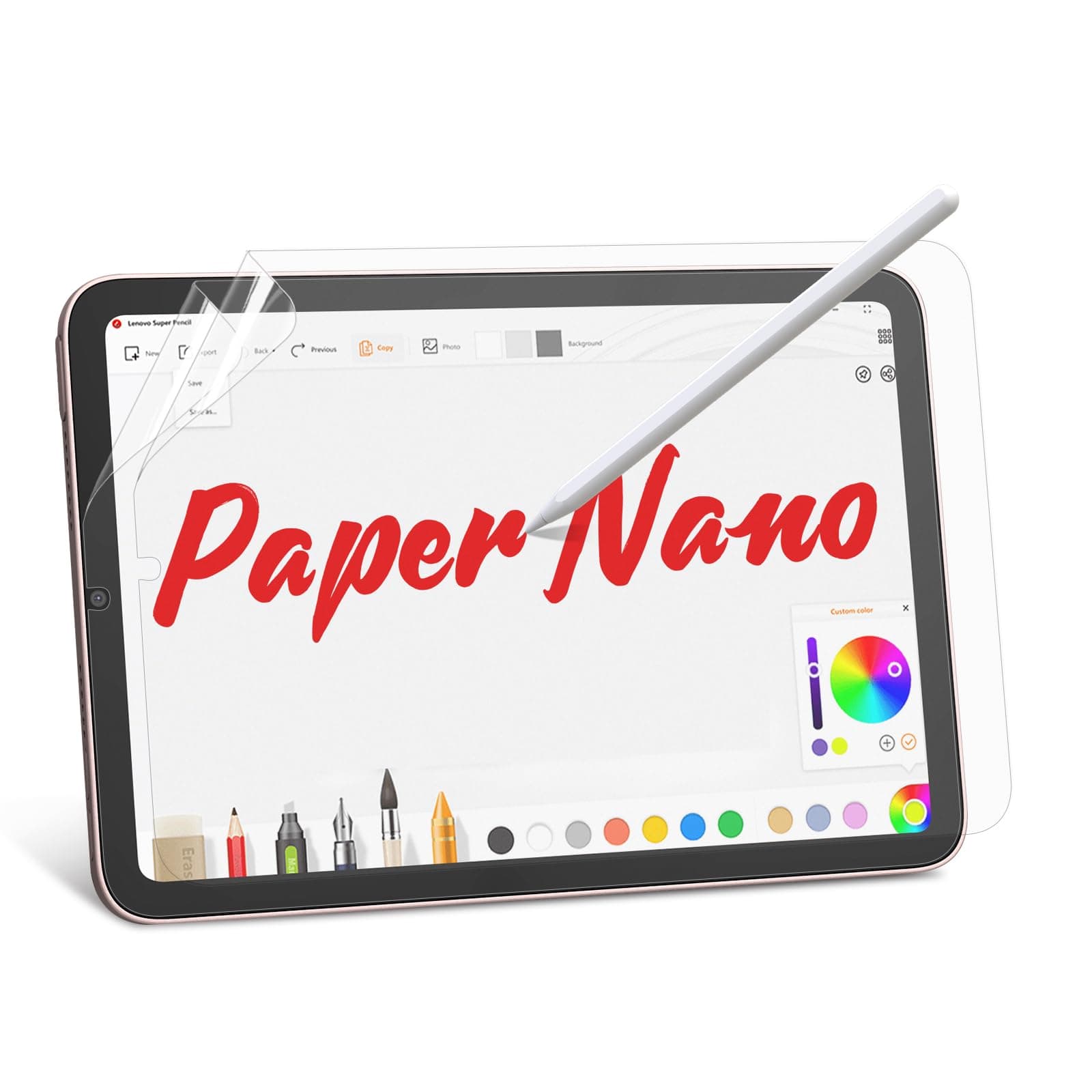 BERSEM (2 PACK) Paperfeel Screen protector for iPad Mini 7 2024(A17 Pro) & iPad Mini 6 2021(8.3 inch), Matte PET film for Drawing, Anti-Glare Paperfeel, Designed for Apple Pencil drawing/writing