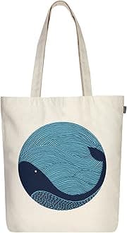 EcoRight 100% Organic Canvas Tote Bag with Zip, Eco-friendly Small Tote Bags for Women for Christmas, Travel, Beach & Shopping