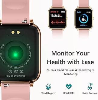 KALINCO Smart Watch, Fitness Tracker with Heart Rate Monitor, Blood Pressure, Blood Oxygen Tracking, 1.4 Inch Touch Screen Smartwatch Fitness Watch for Women Men Compatible with iOS Android