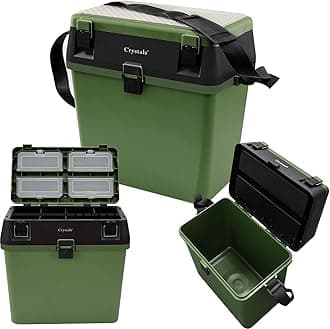Crystals Fishing Tackle Box, Green/Black