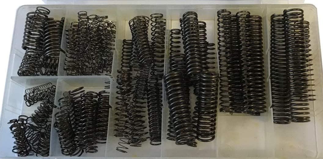 Assorted Box of 114 Compression Springs with Black Finish