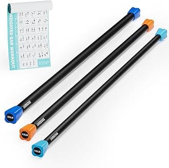 LIONSCOOL Workout Weighted Bar,Padded Exercise Weight Bar, Solid Steel Stretching weighted bar set for Body Sculpting, Physical Therapy,Body Toning