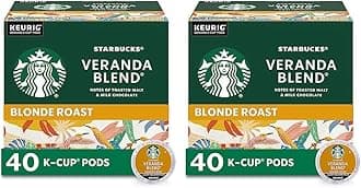 StarbucksLight Roast K-Cup Coffee Pods — Veranda for Keurig Brewers — 1 box (40 pods) (Pack of 2)
