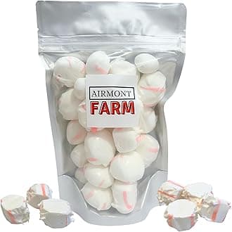 Freeze-Dried Candy Salt Water Taffy 2 oz - Cut To Bite Sized Pieces - Ships In Box - Deliciously Crunchy, Intense Flavor, Lightweight Snack (Peppermint)