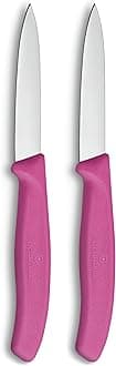 Swiss Classic 2 Piece Paring Knife Set Straight Edge Pointed Tip - Pink