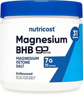 Magnesium BHB Salts (250 Grams, Unflavored) - Exogenous Ketone Supplement, 6.5g Beta-Hydroxybutyrate Per Serving