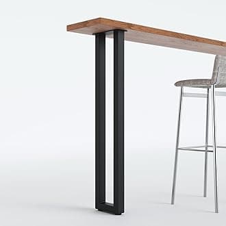 Homtone 2PCS Heavy-Duty Breakfast Bar Legs, 105cm Industrial Metal Table Legs for High Tables, DIY Furniture Projects, Black (H105xW22cm-Square)