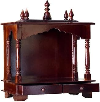 Kamdhenu Art and Craft Wood Home Temple, Brown, Temple, 20 x 11 x 24 inch Lx Wx H