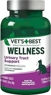 Vet's Best Cat Urinary Supplement, Urinary Tract Support Chewable for Cats, Supports A Healthy Urinary Tract in Cats, 60 Chewable Tablets