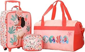 Moana Pua & Moana Tropical Print Youth 4-Piece Carry On Luggage Travel Set