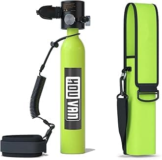 HOUVAN Mini Scuba Tank 0.5L Capacity Inflatable Diving Tank DOT Certified Support 6-10 Minutes of Underwater Breathing Portable Scuba Tank up to 33feet for Underwater Work/Underwater Recreation