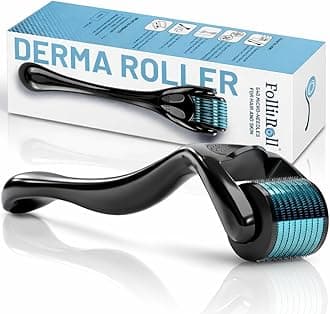 Derma Roller - 540 Microneedles for BEARD, HAIR & SKIN | Microneedling Roller for Men and Women - for Face & Scalp Derma Stamp - FREE STORAGE CASE (Blue, 0.30mm)
