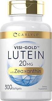 Carlyle Non-GMO and Gluten-Free Lutein and Zeaxanthin 300 Softgels Eye Health Vitamins Supplement (20mg)