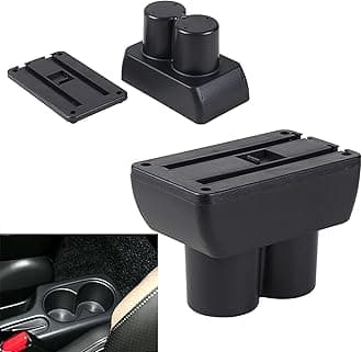 Armrest Compatible with Suzuki Jimny 2007-2017 Center Console Organizer Box Double Door Style Usable for Elbow Support （Black Style）