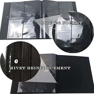 RECUTMS Photo Albums 4x6 Holds 600 Photos Black Pages Large Capacity Leather Cover Wedding Family Baby Photo Album Books Horizontal and Vertical Photos (Red)