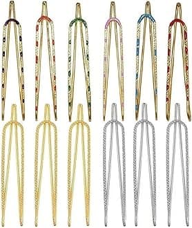 THANU'S CRAFT Women Multicolor U Safety saree Pin Brooch for dresses Kurtis Sari Sadi Pins Women, Big, Metal