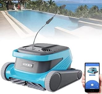 90° Wall Climbing Swimming Pool Vacuum Cleaner, Fully Automatic Robotic Pool Cleaner with APP Control and 6L Super Larger Filter Baskets, for Above/In-ground Swimming Pool Up to 1080+Sq Ft 25M