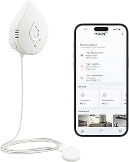 Moen Flo Smart Water Leak Detector, Drip or Flood Sensor Alarm for Home, 1-Pack, White, 920-004