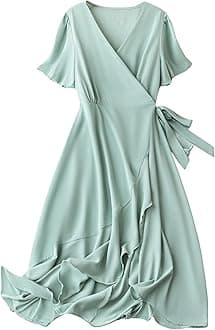 LymioWomen's Fit and Flare Midi Western Dresses (695-698)