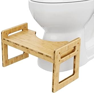 Squatty Potty Tao Bamboo Adjustable Toilet Stool, 7" & 9" Height, Bathroom Stool for Kids and Adults, Brow