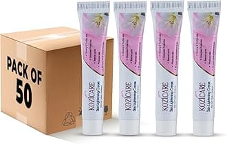 Kozicare Skin Lightening Cream - 15gm (Pack of 4) | Enriched with Kojic Acid, Alpha Arbutin, Glutathione, Niacinamide and Vitamin C | Best for Melasma, Pigmentation, Dark/Age Spots (50 Sets of Pack of 4)