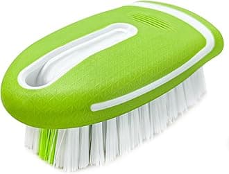 Carpet and Upholstery Cleaning Brush, Stiff Bristle Detailing Scrubber for Car Interior & Home, Portable Ergonomic Scrub Brushes for Floor Mat Carpet Leather Seat Couch (Green)