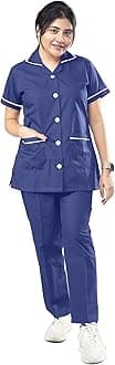 UNIFORM CRAFT Female Nurse Uniform | Hospital Staff, clinics, Home Health, Nurse Uniforms for Women made of Polyester-Cotton (S, Royal Blue)