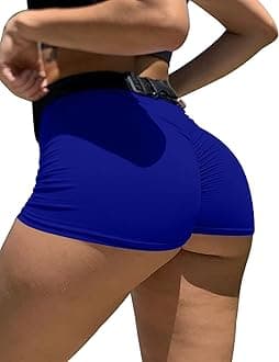 Women's Sexy Gym Biker Booty Shorts High Waisted Ruched Workout Shorts