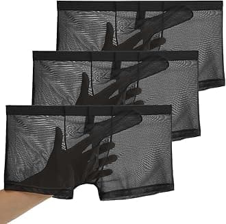 Men's See Through Mesh Trunks Underwear Seperate Elephant Nose Boxer Briefs