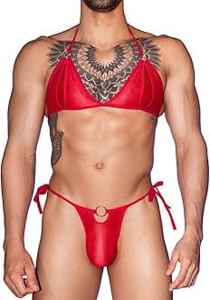 Lingerie Set For Men, Sexy Bra And Panty, Mens Sissy Clothes, Thong Bikini Underwear G String Exotic Man Gay