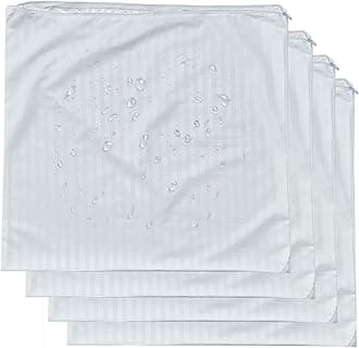 Kingnex 4 Pack Feather Proof Pillow Protectors 18x18 Waterproof Cover for Goose Down Square Throw Pillows