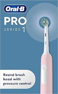 Oral-B Pro 1 Electric Toothbrush For Adults, With 3D Cleaning, 1 Toothbrush Head, Gum Pressure Control, 2 Pin UK Plug, Pink, Travel Electric Toothbrush, Rechargeable Toothbrush For Adults