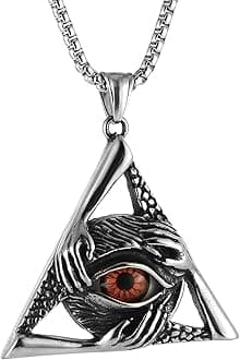 Men's Necklace All Seeing Eye Demon Hand Dragon Claw Sickle Death God Retro Jewelry Stainless Steel Pendant Necklace