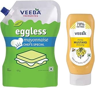 Veeba Eggless Mayonnaise Pouch, 875g & Honey Mustard Dressing, 300g