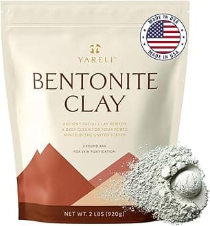 YARELI Bentonite Clay Powder Facial Mask & Detox Bath, Also Known as Indian Healing Clay 2lb (32oz)